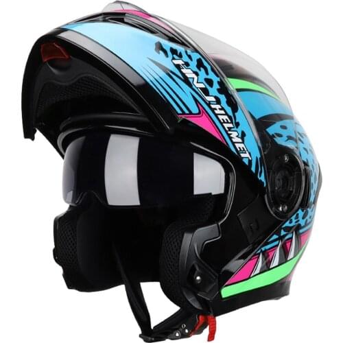 Motorcycle Full Face Helmets Helmet Moto Modular Dual Lens Helmets Motorbike Motocross Flip up