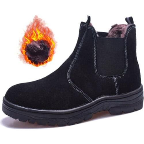 Welder Safety Shoes Mens Summer Breathable Cotton Shoes Anti-scalding High-top Anti-smashing Anti-puncture Cowhide Safety Boots