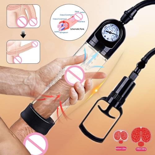 Penis Pump Dick Enlargement Penis Extender Male Masturbator Sex Shop Penile Enlarger Vacuum Pump Sex Toy For Men Adult Sexy Toys