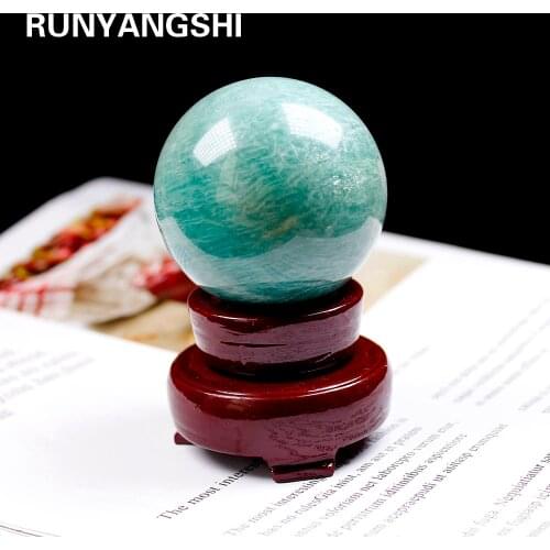 Natural amazonite Crystal Polished Sphere Ball Tianhe stone Healing Crystal Gemstone Flash Glossy Stone Decoration