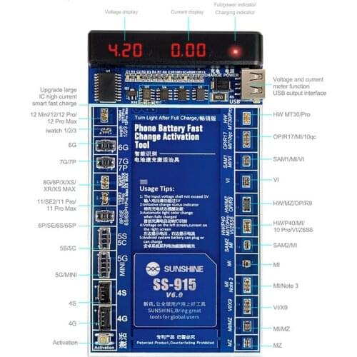 SUNSHINE SS-915 Android Battery Activation Board for SamSung /SONY/ Huawei /HTC Battery Activate Charge Board Activation Plate