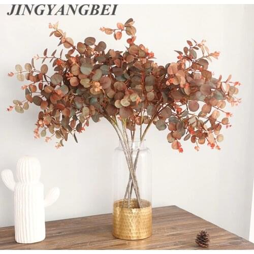 70cm Autumn Eucalyptus Tree Branch Fake Leaf Artificial Plants Home Decoration Wedding Garden Party Decor Wall Flowers