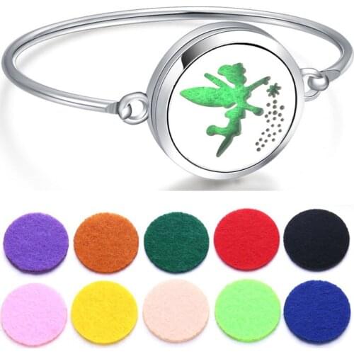 Perfume Bracelet Essential Oil Diffuser Aromatherapy Locket Bracelet Flower Fairy 316L Stainless Steel Diffuser Bracelet