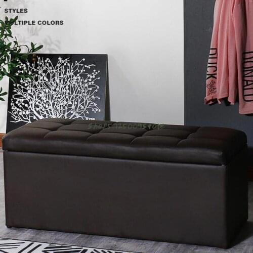Simple Storage Stool Small Sofa Stool Low Stool Dressing Stool Bed Foot Stool Foot Stool Leather Shoe Stool