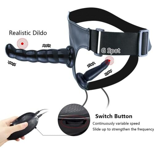 Female Strap-on Penis Vibrator Butt Strapon for Lesbian Remote Control Double Dildos Vibrator Adult Sex Toys for Women Couples