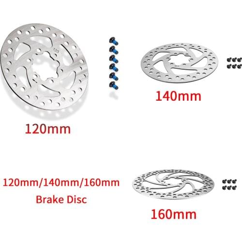 120mm/140mm/160mm Brake Disc Rotor Pad with 6 Screws for Electric Scooter Stainless Steel 6 Hole Brake Pad E-Scooter Accessories
