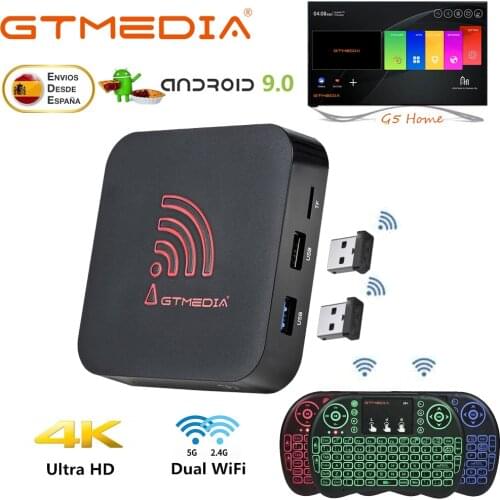 π₯ GTmedia G5 Android TV Box, 4k HDR 3D Amlogic S905X2 4+64GB Quad-Core ARM, 2.4G&5G WIFI Bluetooth Play Store Set Top Box Spain