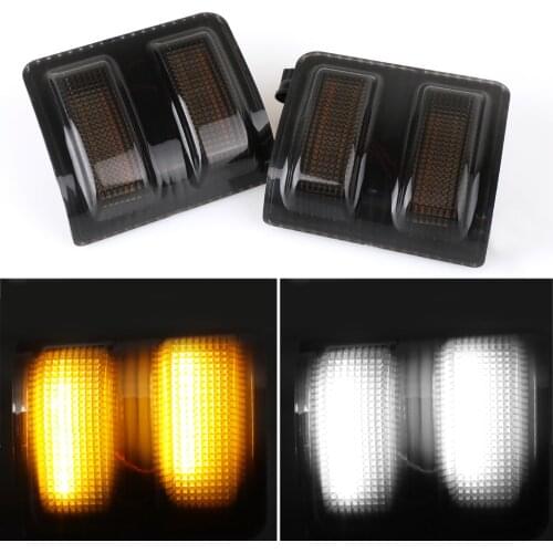 Turn Signal Light LED Side Marker Sequential Blinker Amber White Lamp 2PCS For F-150 13-14,F-250,F-350,F-450,F-550 08-16