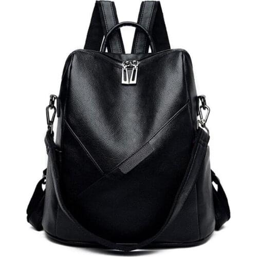 Vintage Women Backpack College Large Backpacks Soft Pu Leather School Bag for Teenage Girls Travel Bagpack Mochila Feminina