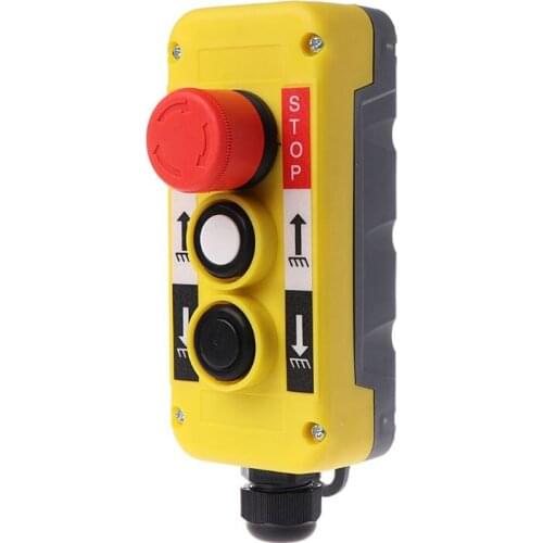 Waterproof Industrial Push Button Switch Emergency Stop for Electric Crane Hoist Pendant Control Switch