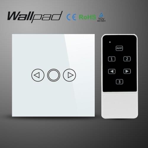 Wallpad EU UK Standard Wireless Remote control wall Dimmer touch switch, Crystal Glass White Wifi Dimmer Switch,Free Shipping