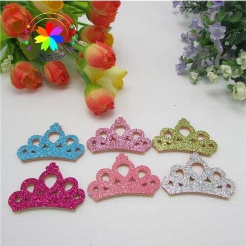 10PCS Crown Ball Padded Appliques For Clothes DIY Baby Hair Clip Headwear Decor Ornament Accessories