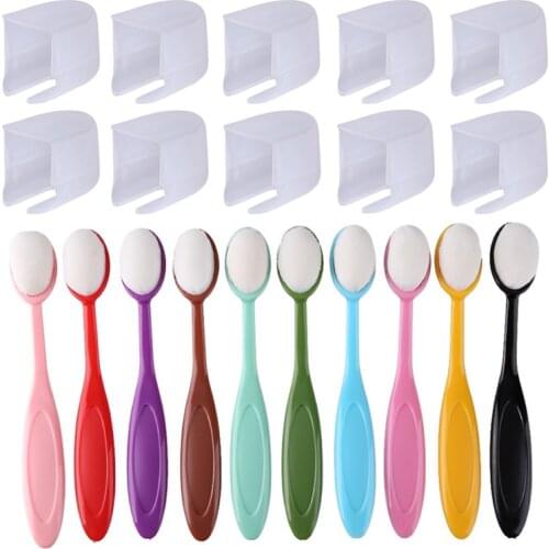 10pcs/set Colorful Blending Brushes With Strong Handles Soft Bristles For DIY Drawing Painting Scrapbooking Card Stencil Making