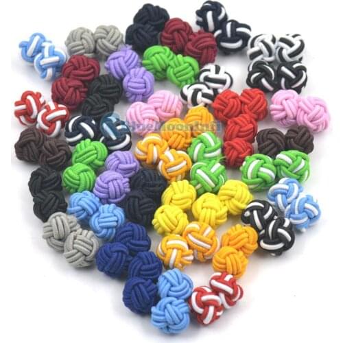 20 Pairs 40 pcs silk knot Links Cufflinks Nice Color Cuff Round