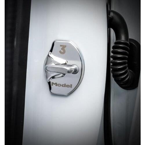 Stainless steel 4pcs car door lock catch protection cover,hasp cover For Tesla Model 3 Model Y 2017-2021
