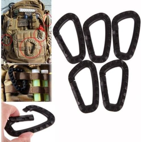 5 Pcs/ Set D Ring Key Chain Clip Hook Outdoor Carabiner Camping Nylon Buckle Snap Adjustable Backpack Parts New