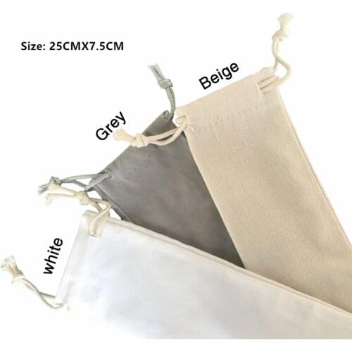 50 Pcs/Lot Beige T/C Portable Storage Straw bag Reusable Straw Pouch Picnic Camping Chopsticks Tableware Bag