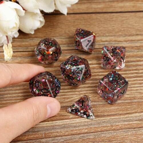 7pcs/Set Arrival Nebula Dice Set D4-D20 DnD Polyhedral Dice with Black Drawstring Bag for DnD MTG Tabletop RPGs Games