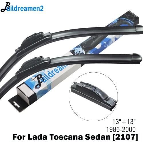 Buildreamen2 2 Pieces Car Wiper Blade Front Windshield Rubber Wiper For Lada Toscana Sedan [2107] Fit Hook Arms 1986-2000