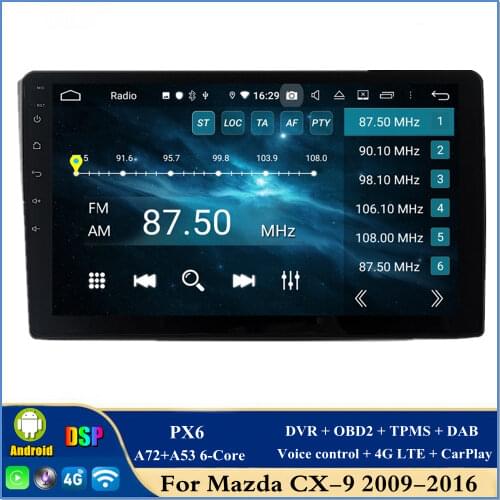 For Renault Clio 2016 2017 2018 DSP CarPlay PX6 6-Core 10.1" Android 10 Car DVD Radio GPS Bluetooth 5.0 WIFI Multimedia Player