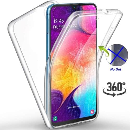 360 Degree Full Body Clear TPU&PC Case Cover sfor Samsung A10 A30 A50 A40 A20 Soft Front PC Back Full Protect Phone Capa For M20