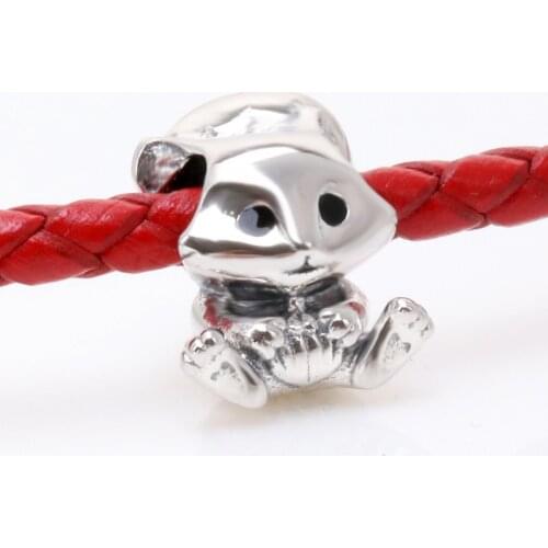 DoDoFly Genuine 925 Sterling Silver Cute squirrel charm fit Original bead Bracelet Jewelry Making DIY Gift