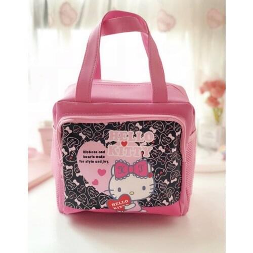 Cartoon hello kitty hand bag large capacity lunch bag mommy bag Melody double-sided cartoon lunch box bag