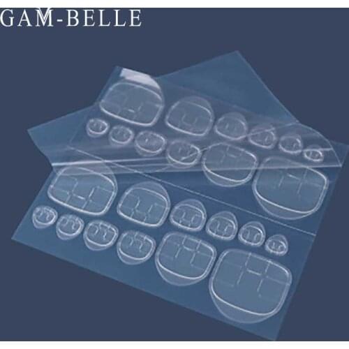 GAM-BELLE 1 Sheet False Nail Double Sided Adhesive Tape Nail GLue Sticker Waterproof DIY Artificial Toenails Extension Tools