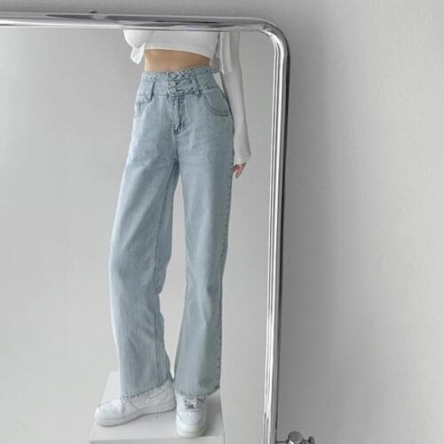 Streetwear Wide Leg Jeans Women Bottom Baggy Denim Pants High Waist Full Length Clothing Trousers Vintage femme calça feminina