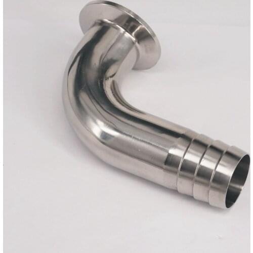 Fit Tube I/D 32mm Barbed 304 Stainless Steel Ferrule OD 1.5" Sanitary Ferrule 90 Degree Elbow Pipe Fitting