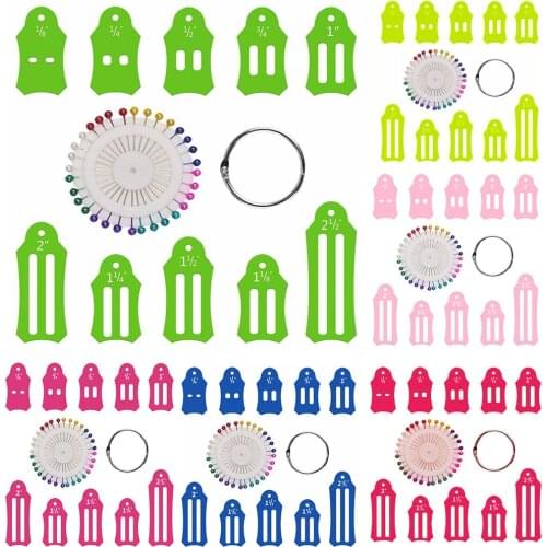 FLRHSJX Jelly Roll Sasher Tool Multi-Sizes Sasher with Storage Chain Quilting Pins & Sewing Clips for Folding Fabric Craft Tools