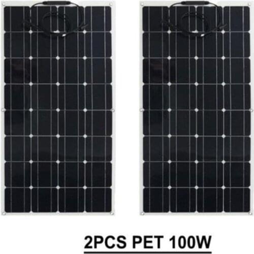 200W Flexible Solar panel 18V 100W Boat Caravan Battery RV Motorhome Charge