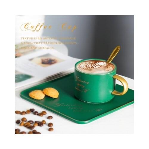 Hot Selling European style catering bone china cup multi-style simple ceramic coffee cup and saucer dish set With Spoon