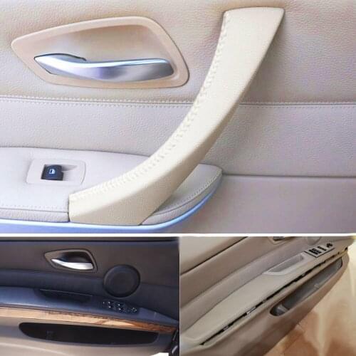 LHD Microfiber Leather Car Door Handle Pull Armrest Cover Trim For BMW 3 Series E90 320 325 330 318 2005 - 2012