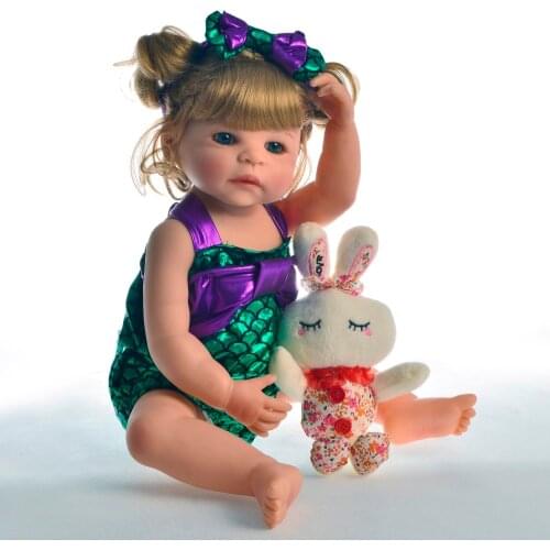 23 inch bebe reborn doll full silicone vinyl body can bathe children gift fashion boneca reborn realista toddler girl dolls