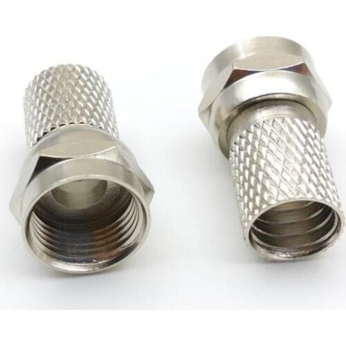 100PCS brass F Connector Screw On Type for RG6 Coaxial Cable Selling