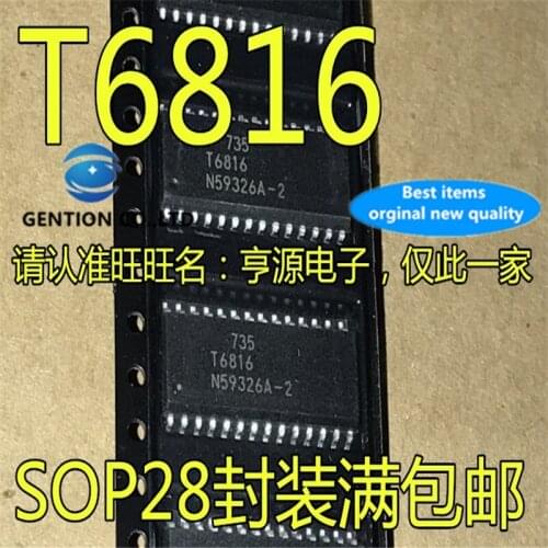 5Pcs T6816-TIQ T6816 SOP-28 Air conditioning panel chip in stock 100% new and original
