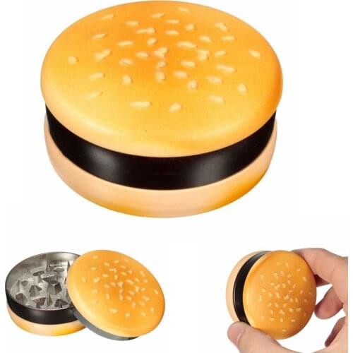 Hamburger Pipes 3 Layers Grinder Pipe Smoking Creative Tobacco Pipe Herb Smoking Pipe Grinder Smoke Hookah Tobacco Crusher