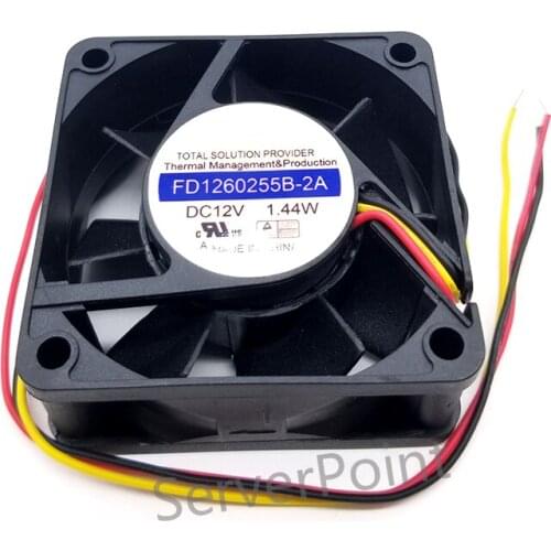 Genuine For FD1260255B 2A DC12V 1.44W 3pin 3wire 6025 60X60X25MM Cooling Fan