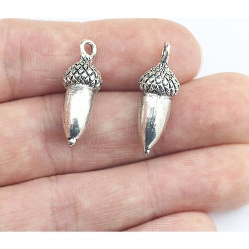 Newest 5Pieces 8*25mm Zinc Alloy Antique Silver Color Pine Cone Charms Necklace Pendant Accessory For DIY Jewelry Handcraft