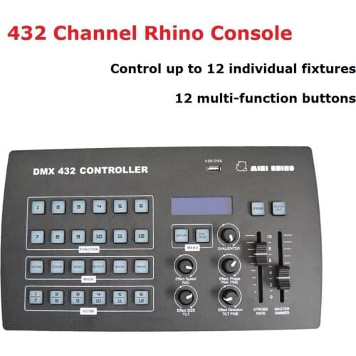 New Rhino Console 432 Channel DMX Controller Dj Equipments DMX 512 Consoles Stage Lighting For LED Par Moving Head Spotlights Dj