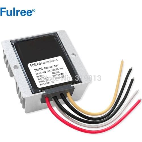 24V 36V 48V 60V 72V 84V to 12V 5A 10A 15A 20A DC DC Buck Power Converter Step Down Voltage Module with ACC Enable Cable