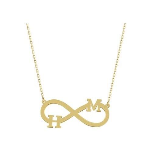 Silver Infinity Letter Necklace