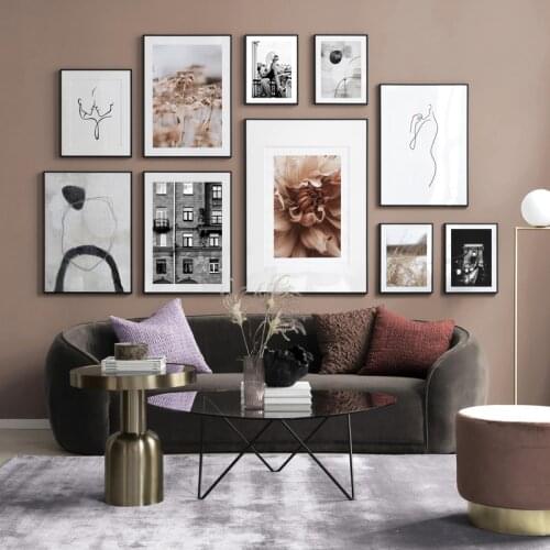 Modern Abstract Minimalist Art Poster Wall Art Canvas Painting Nordic Home Decor Black white Picture for Bedroom Backdrop Decor