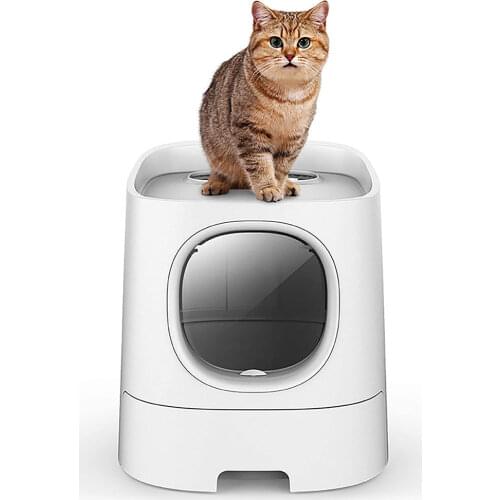 Smart Cat Litter Box Tray Toilet Semi Closed Automatic Deodorization Splash Proof Pet Toilet Box Mobile Phone Control Monitor