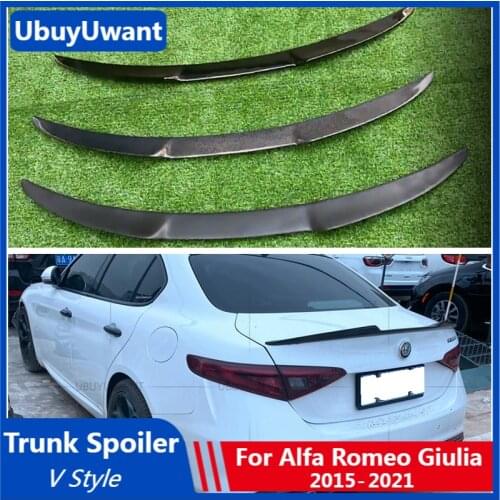 UBUYUWANT V Style Rear Wing Spoiler For 2015 - 2021 Alfa Romeo Giulia Sedan Quadrifoglio Verde Trunk Spoiler Tail Boot Lip Wing