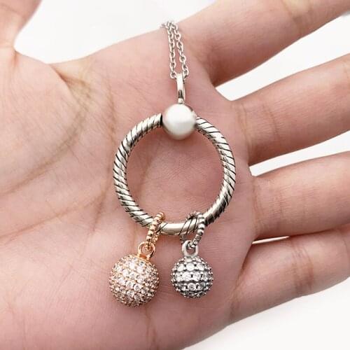 New 100% 925 Sterling Silver spring ball pendant Pandora necklace lucky valentine gift high quality female