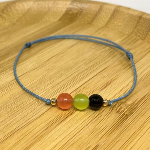 Women Crystal Bracelets Handmade Adjustable Blue Thread Jewelry Natural Stones Beads Decorations Gift to Friends Wholesale