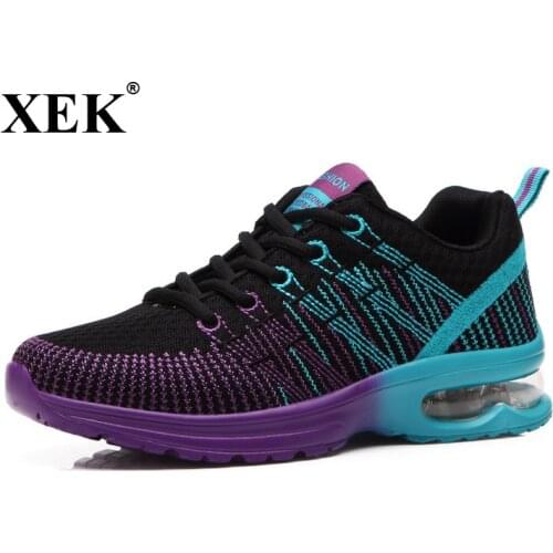 XEK Sport Running Shoes Woman Outdoor Breathable Comfortable Couple Shoes Lightweight Athletic Mesh Sneakers Women for GSS04