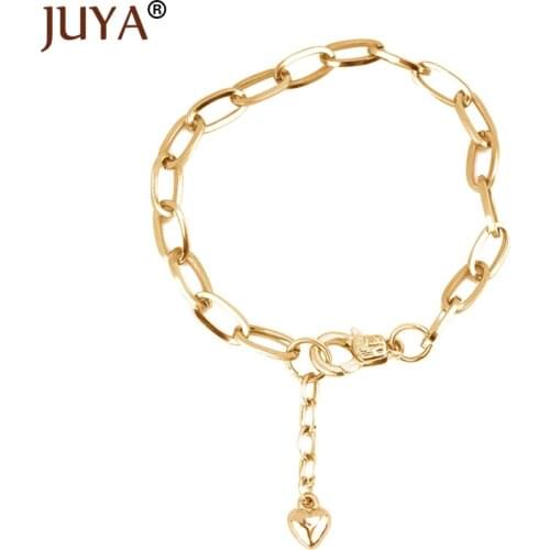 JUYA 2pcs Chain Bracelets Gold Color Trendy Jewelry Bangle Fashion Accessories Bracelet for Women Curb Cuban Link Chain Bracelet